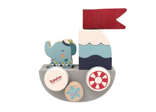 Bababoo and friends® - Lolo's Funny Autoboat 2-in-1 Stacking Game [12+ Months]