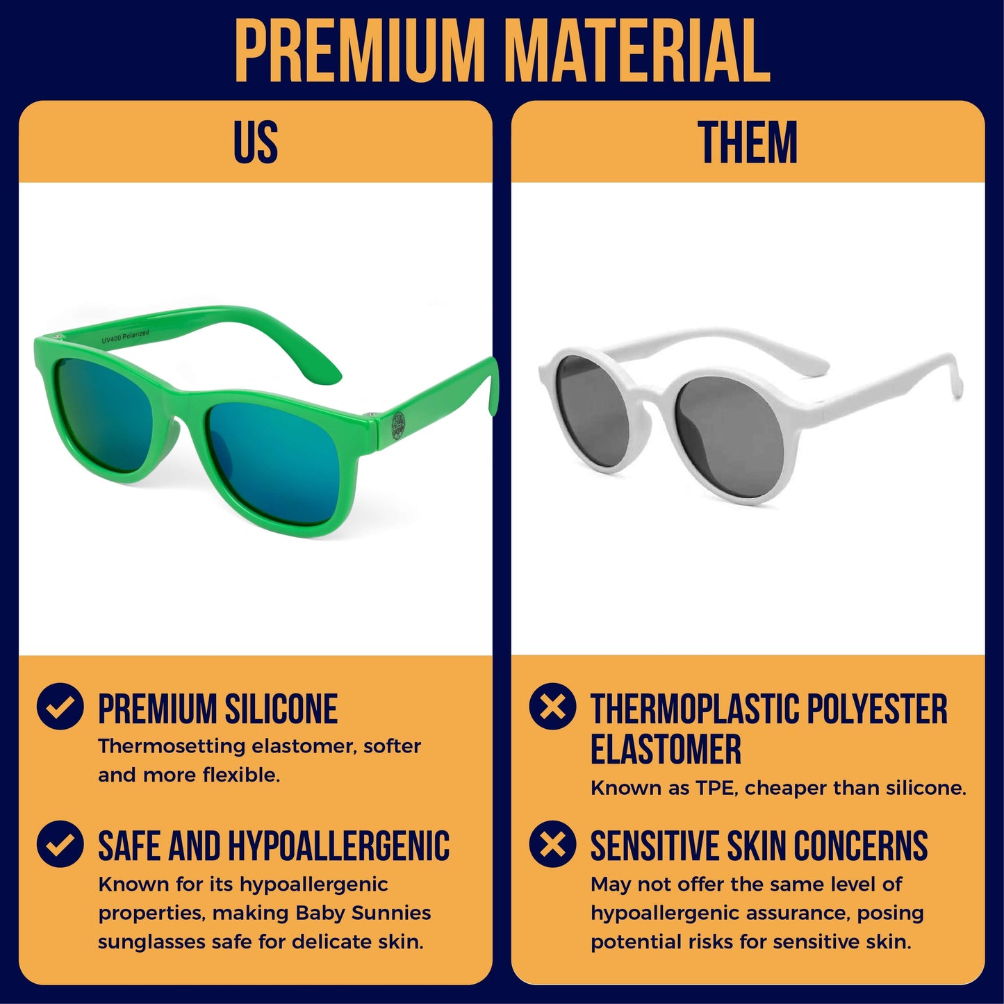 Baby Sunnies - Neon Green Polarized Baby Sunglasses 3-8 Years