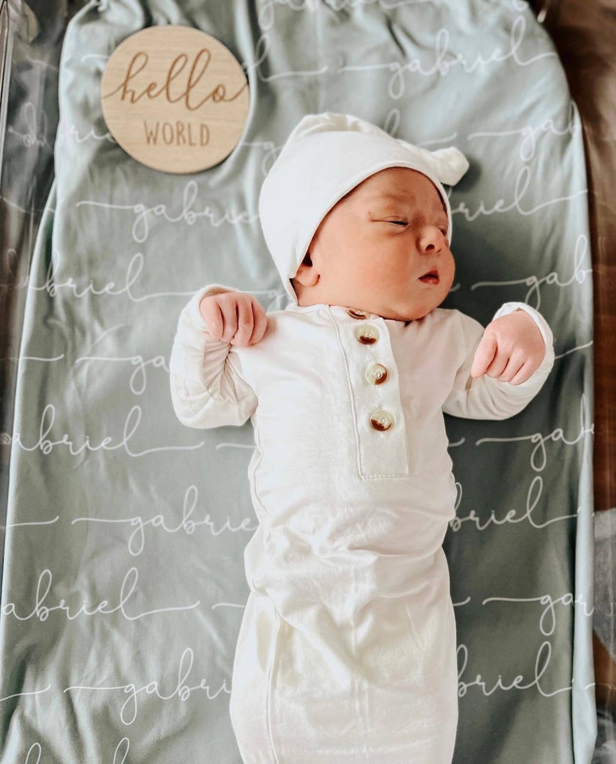 Stroller Society - Newborn Knotted Baby Gown and Hat Sets - Baby Clothing