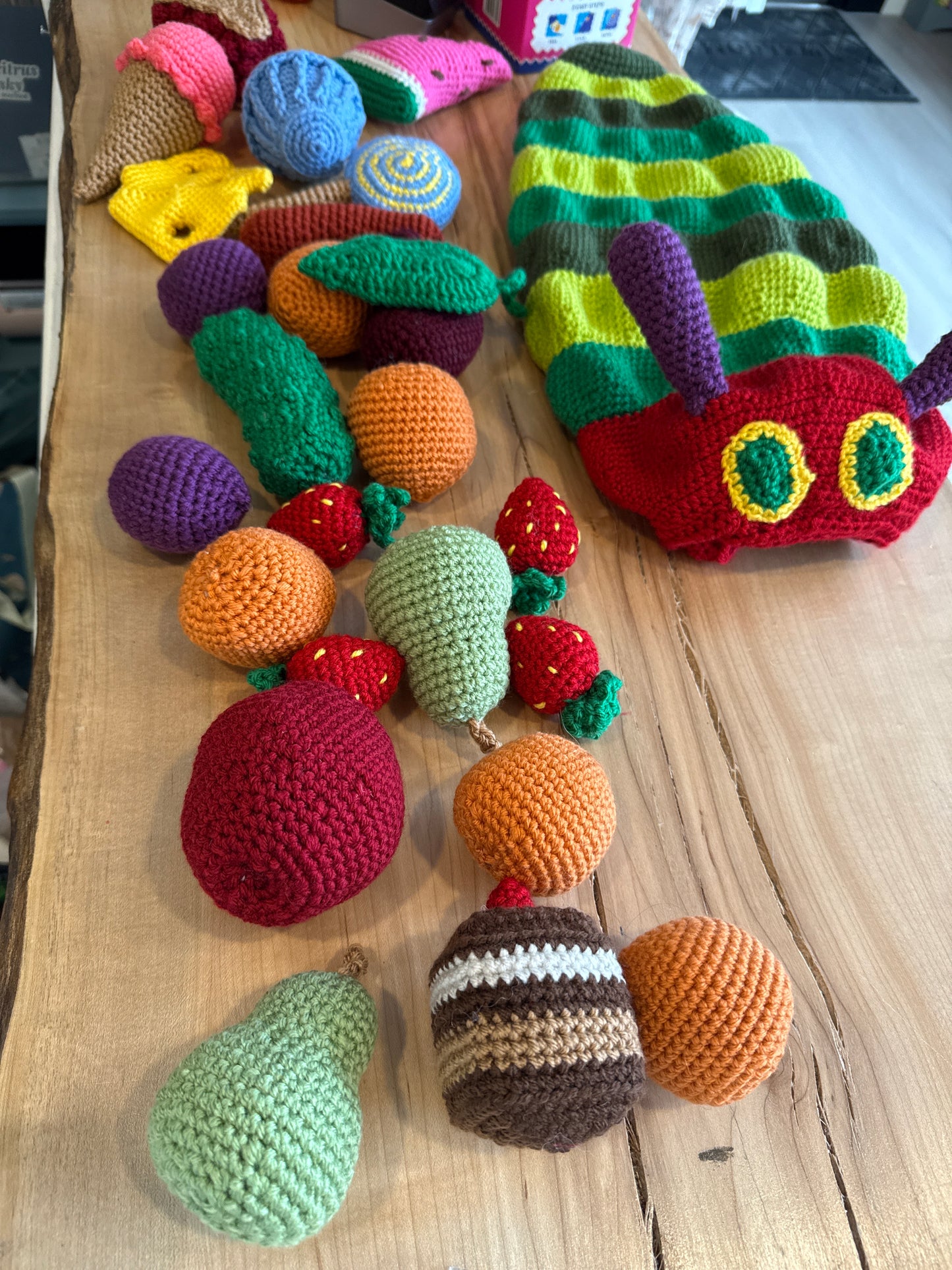Handmade Crochet Toy - Eric Carle’s “The Very Hungry Caterpillar”
