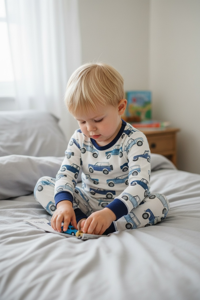Tiny toes Baby Co - Vintage Cars Bamboo Toddler 2 Piece Set