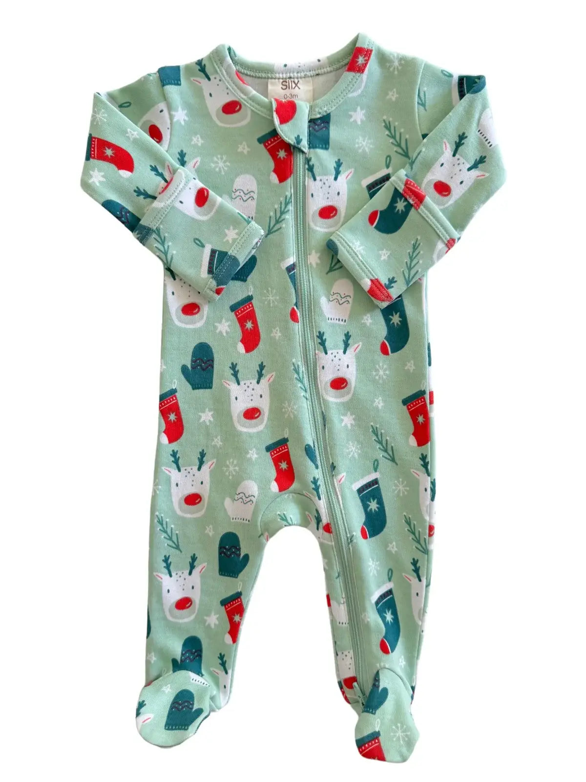 SIIX Collection - Reindeer / Organic Zip Footie