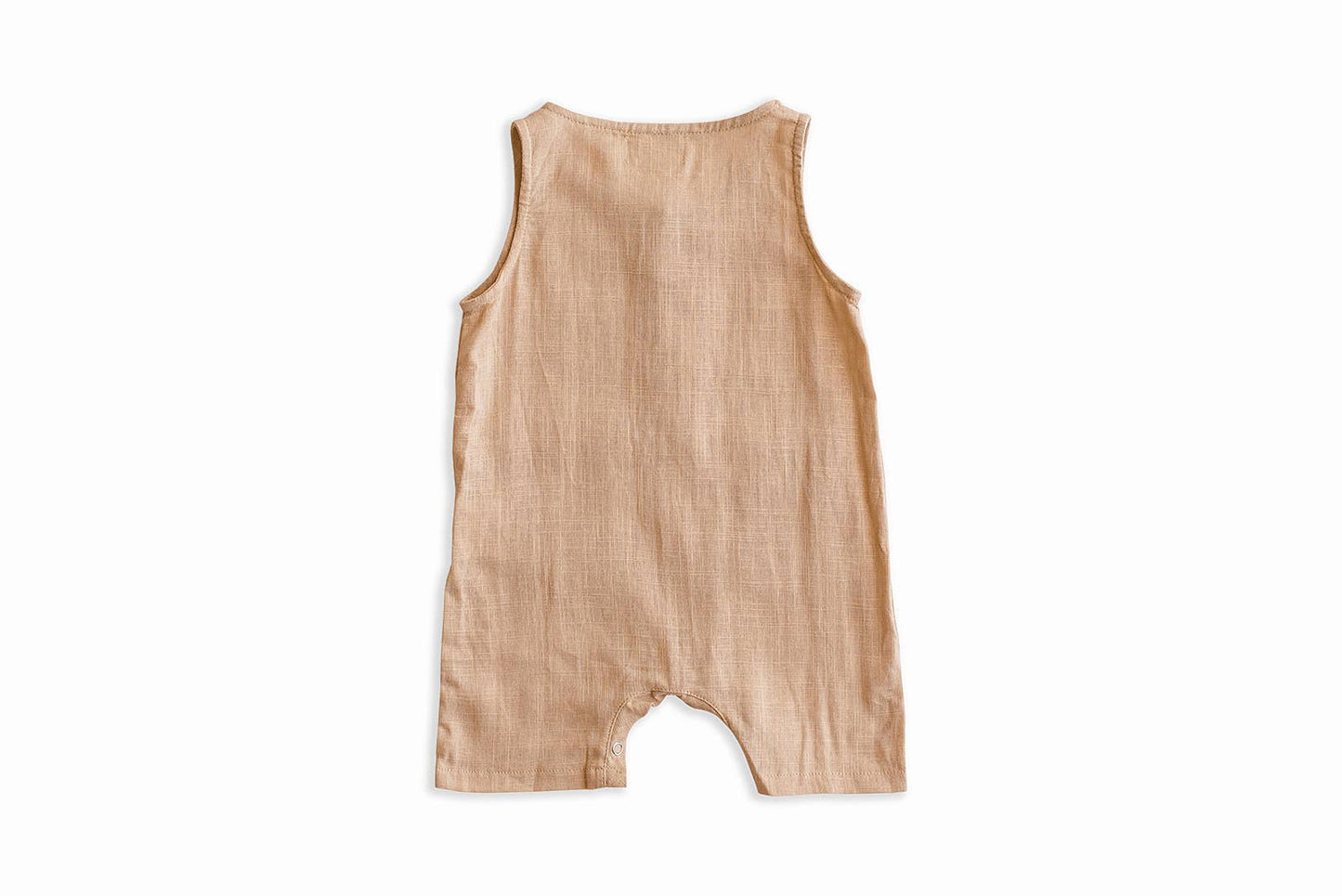 Babe Basics - Oatmeal Sleeveless Crop Linen Baby Romper