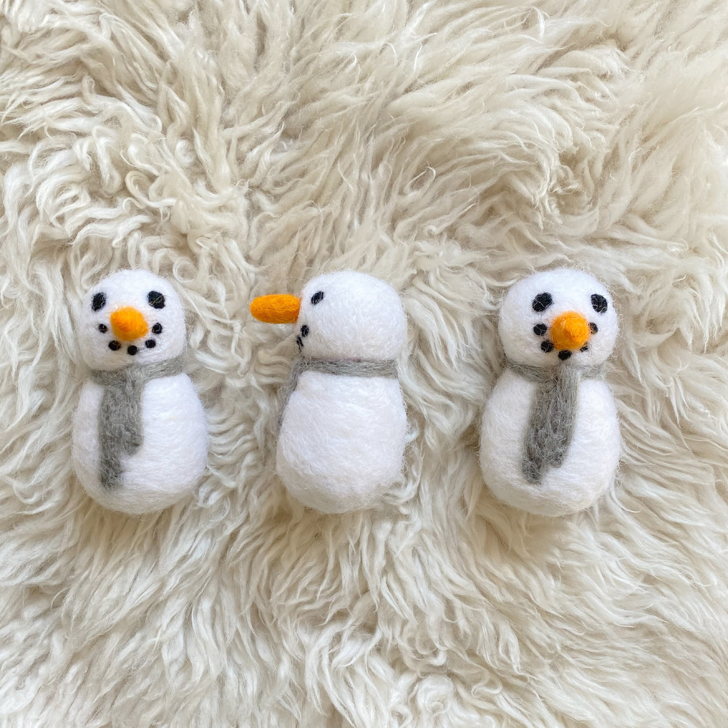 Sheep Farm Felt - One Felt Snowman with Gray Scarf