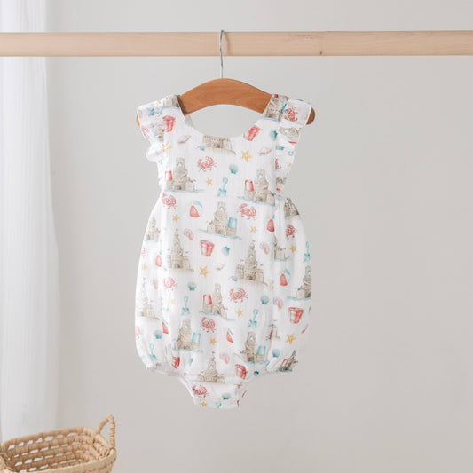Nola Tawk - Sandcastle Kingdom Organic Muslin Bubble Romper