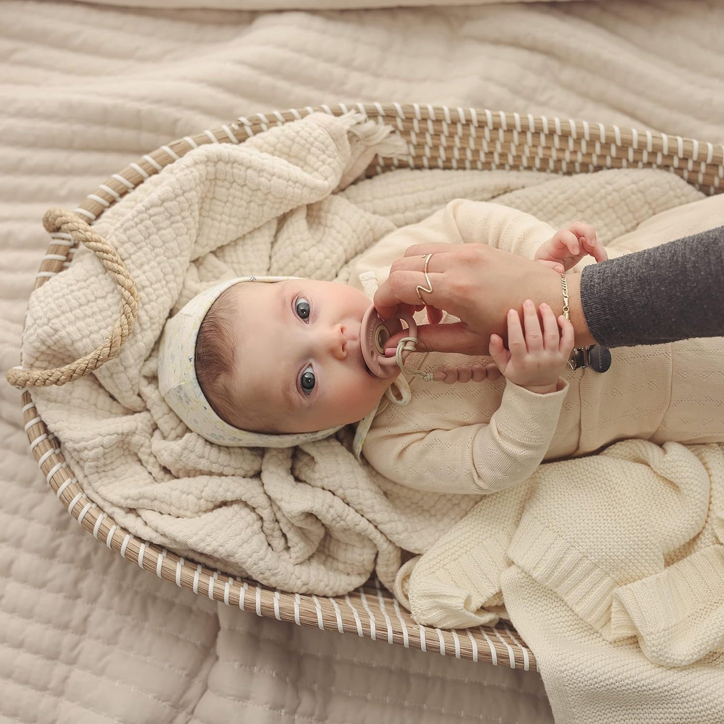 Heritage Knit - 100% Organic Cotton Luxury Knit Baby Swaddle Blanket - online purchase only