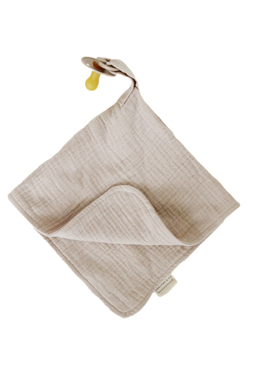 Marlowe & Co - Natural Sand Organic Cotton Muslin Lovey Blanket