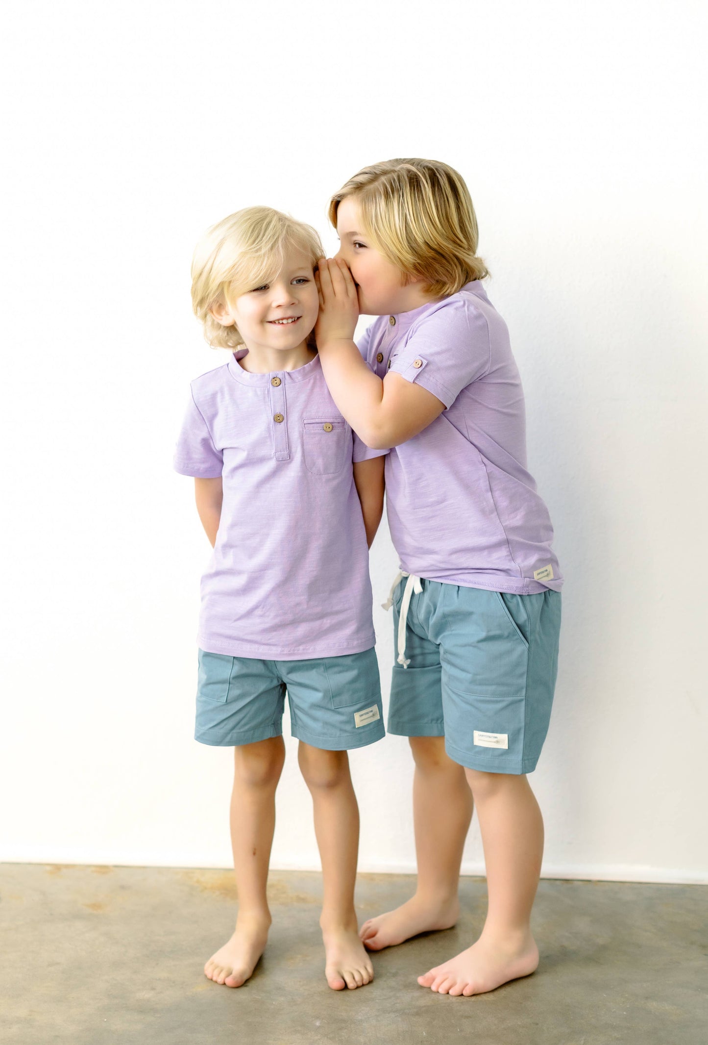 Sawyer & Finn Clothing - Boys Lavender Short Sleeve Shirt, Soft, Buttons