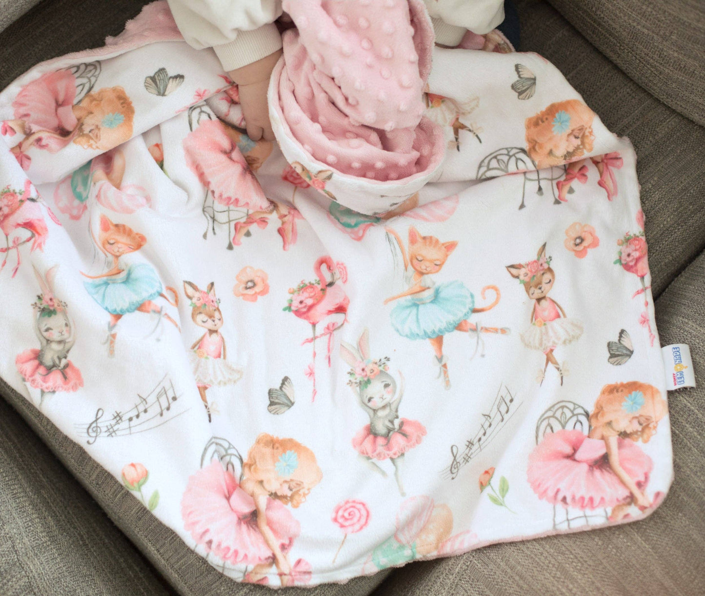Honey Lemonade - Baby & Toddler Minky Blanket - Ballerinas