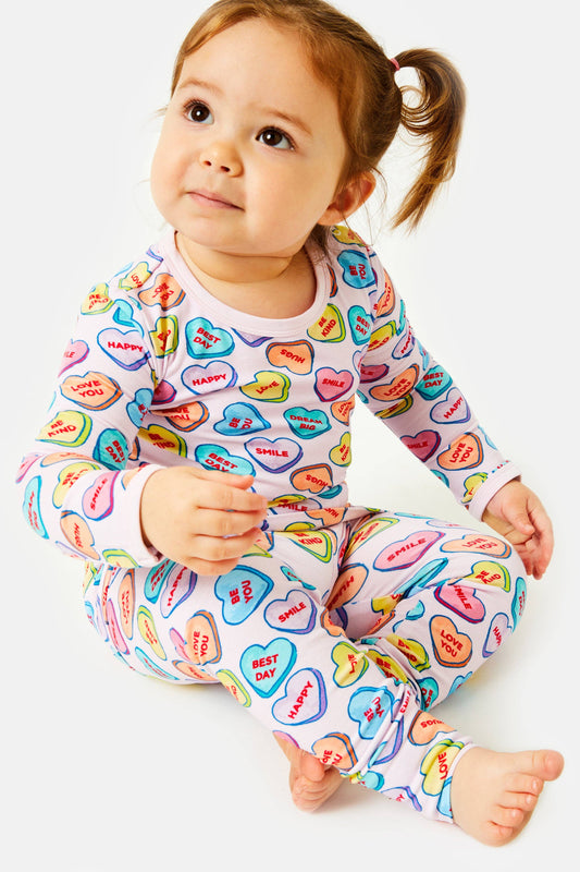 Clover Baby & Kids - Long Sleeve Pajama Set - Candy Hearts