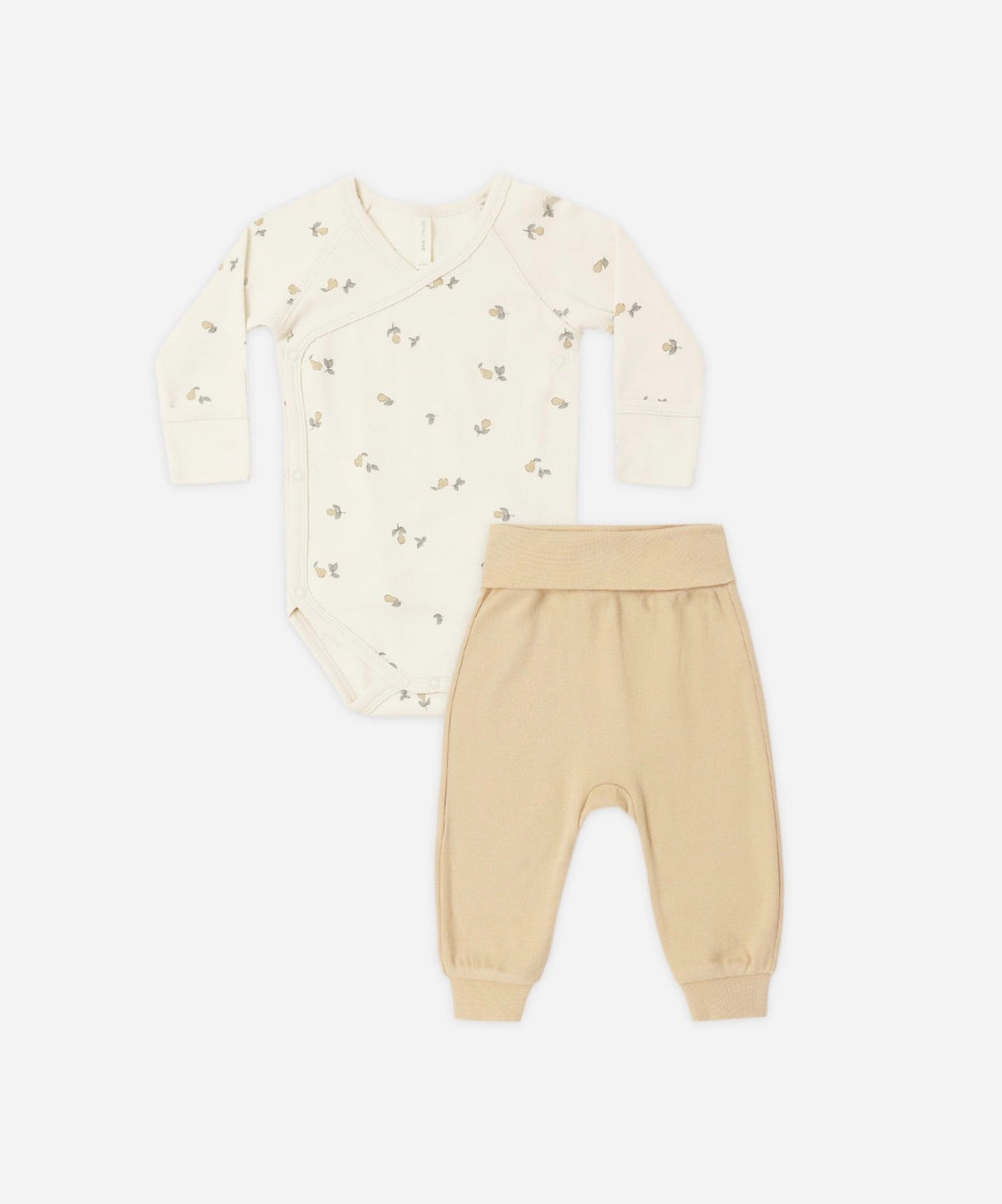 Quincy Mae - Side Snap Bodysuit + Pant Set - Pears