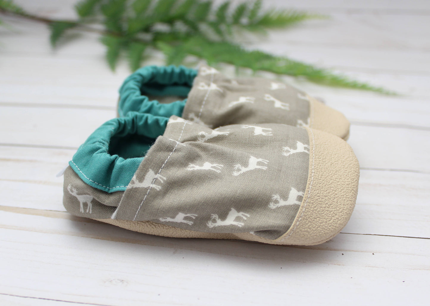 Scooter Booties - Tiny Deer Baby Shoes: 0 - 6 months