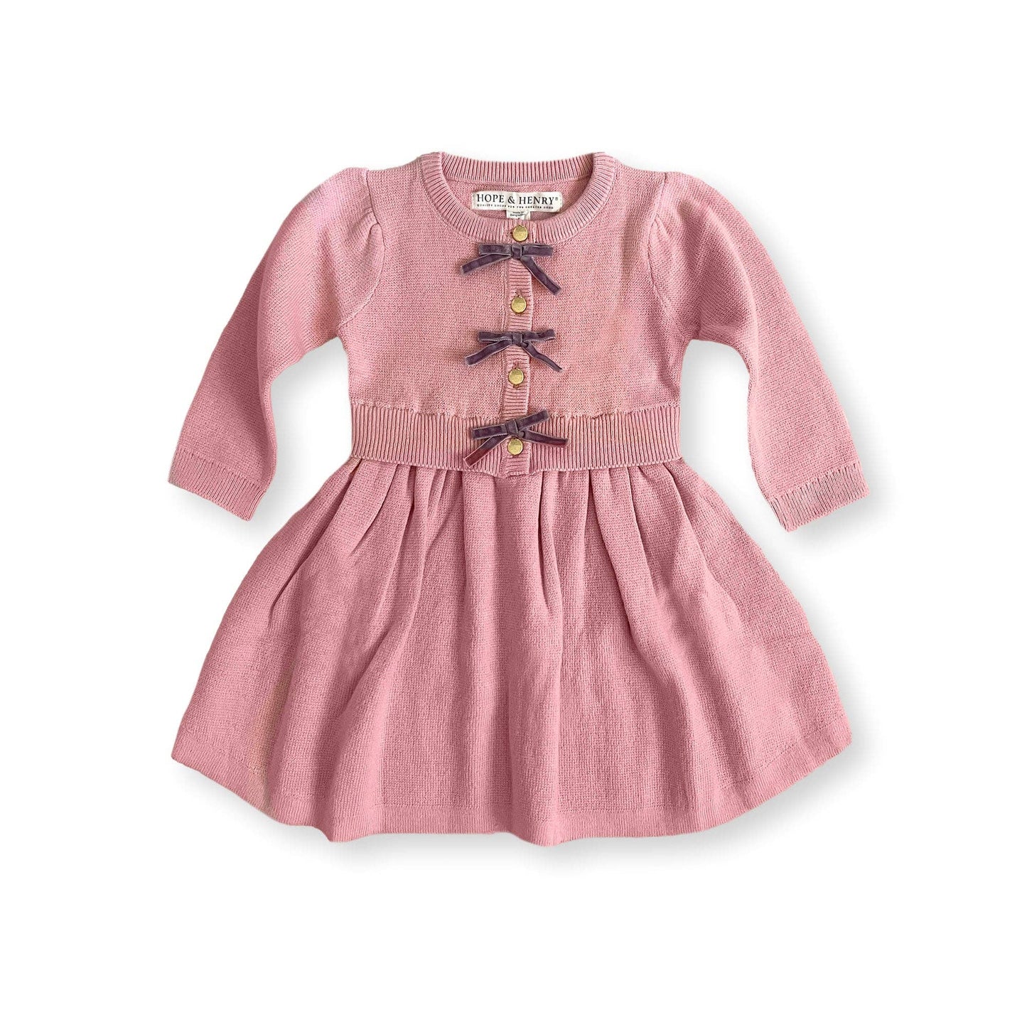 Hope and Henry - Organic Button Front Sweater Dress - Baby