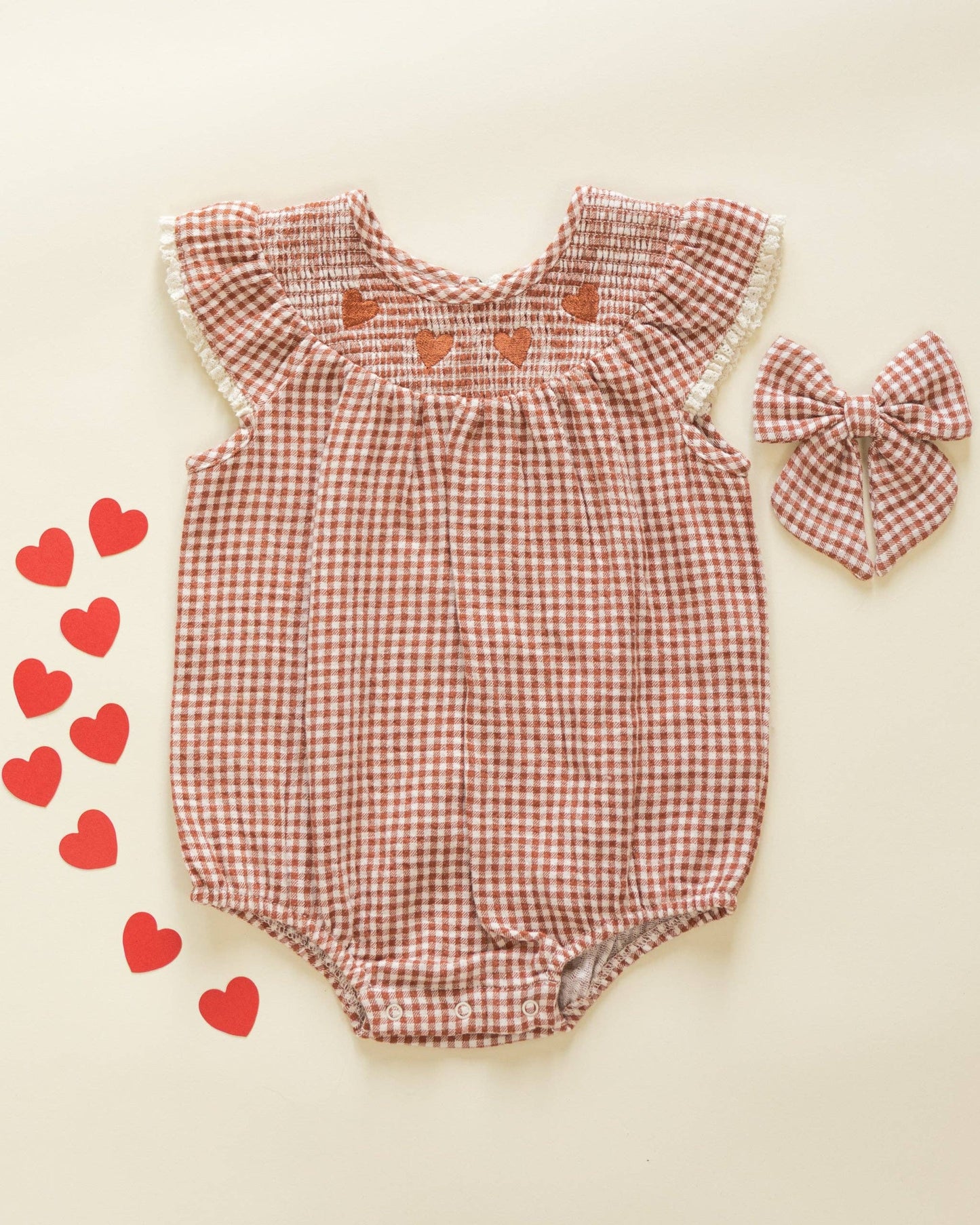 Quincy Mae - Lenore Romper || Red Gingham