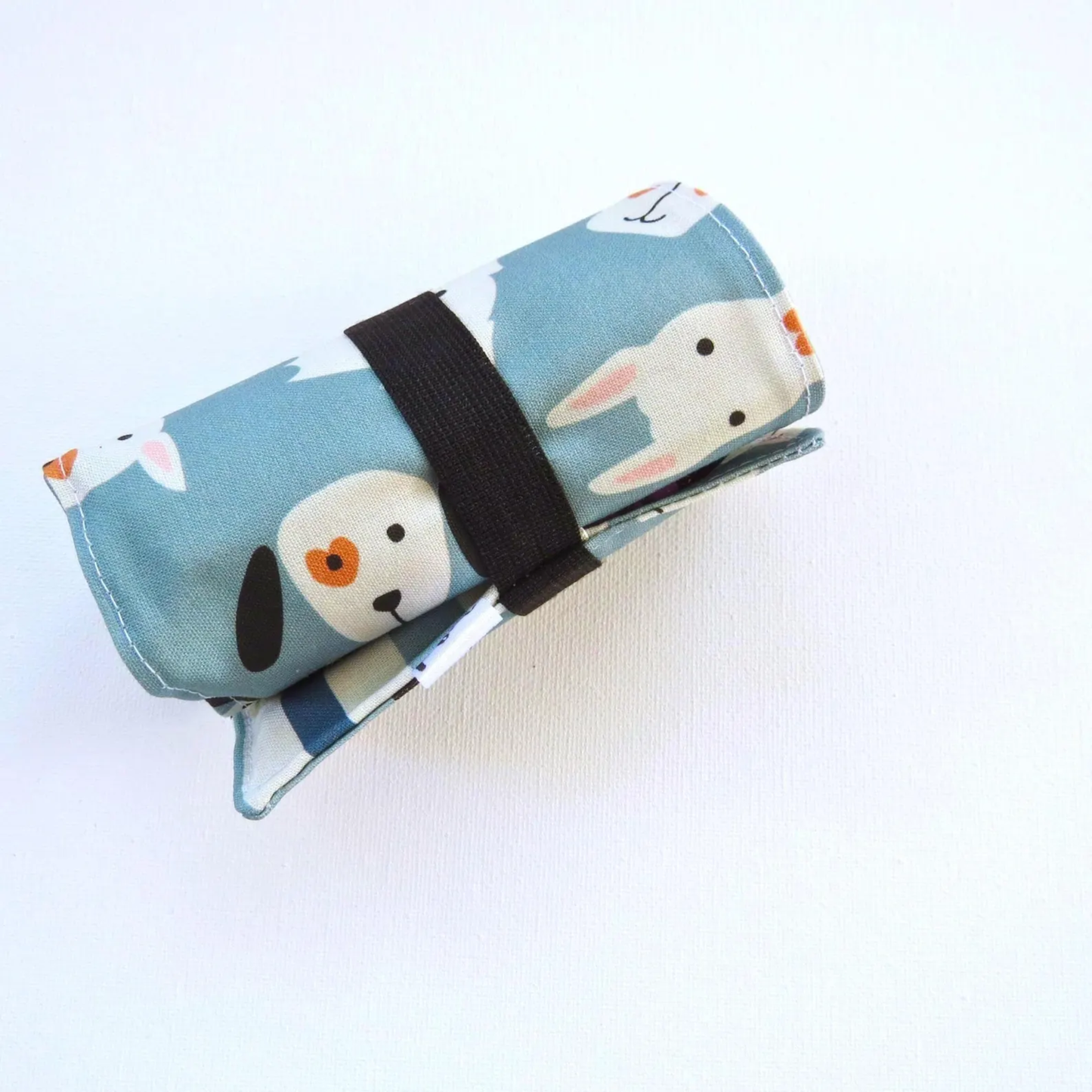 PaperFromHeaven - Puppy Crayon Roll – Handmade Dog Print Travel Art Kit
