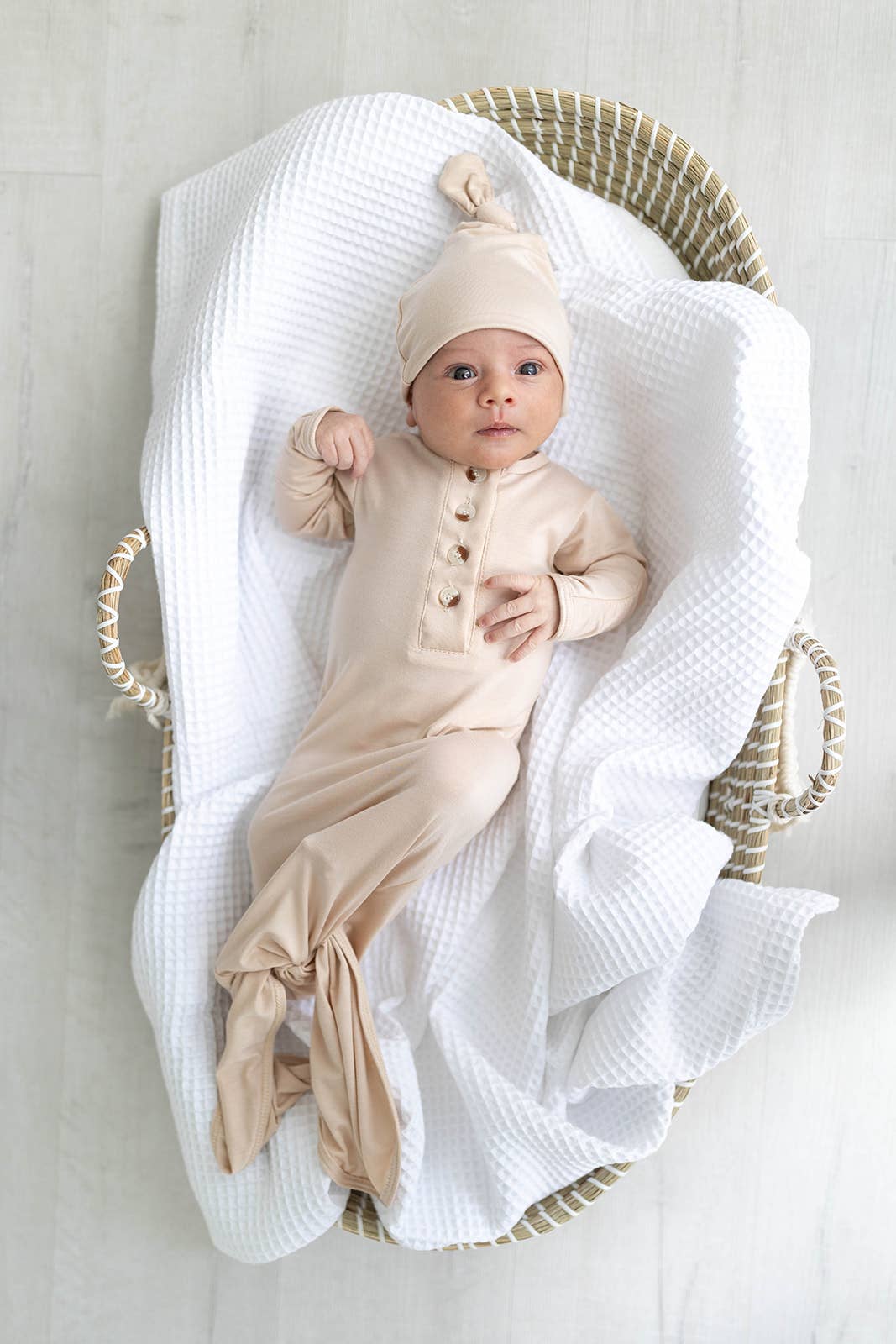 Stroller Society - Newborn Knotted Baby Gown and Hat Sets - Baby Clothing