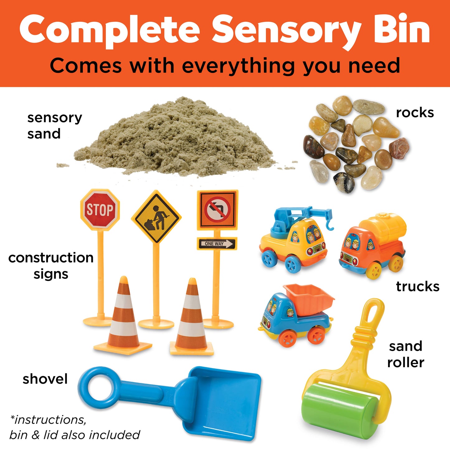 Faber-Castell / Creativity for Kids - Sensory Bin Construction Zone Activity Bin for Kids