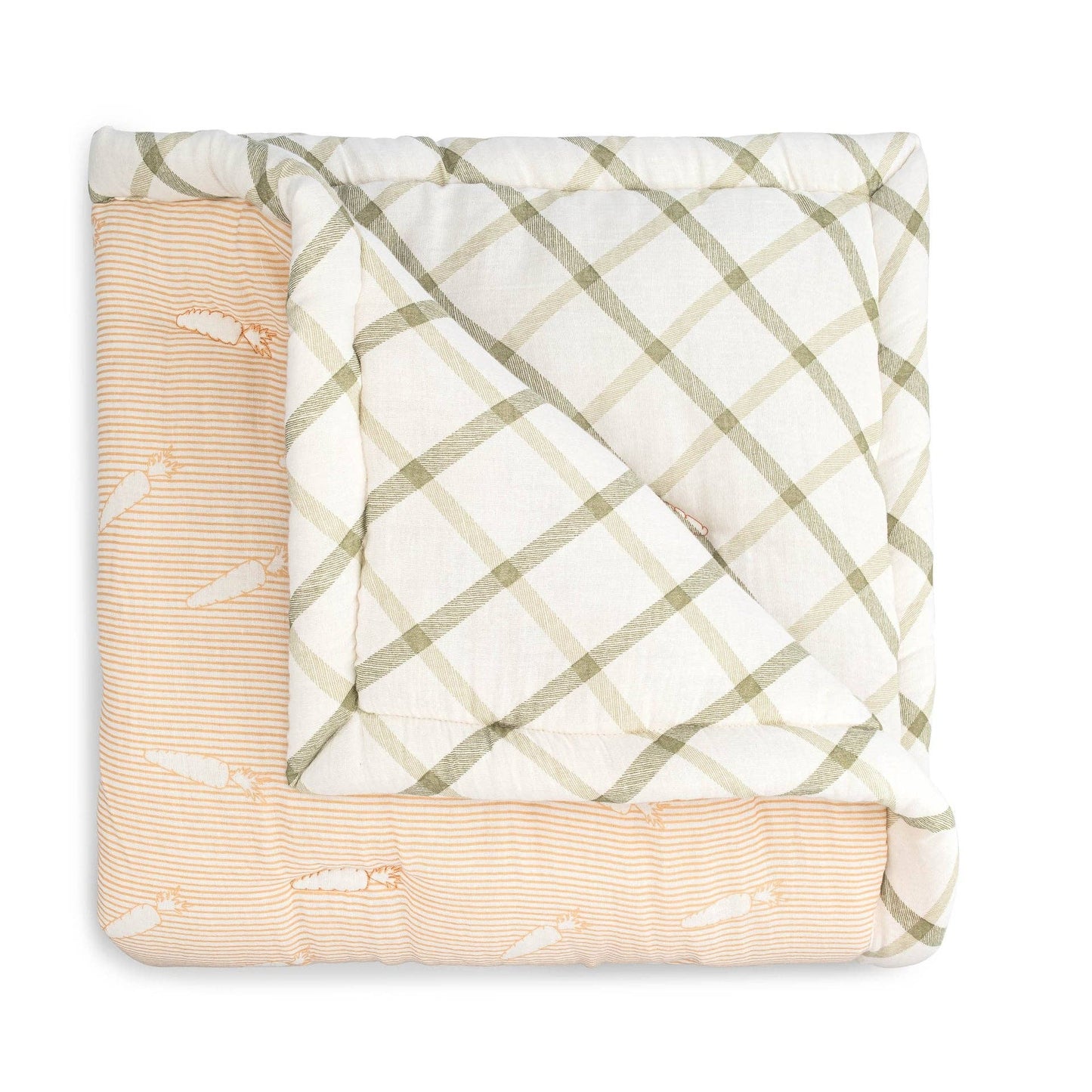 Crane Baby - Clementine Fruits & Veggies Cotton Quilted Blanket