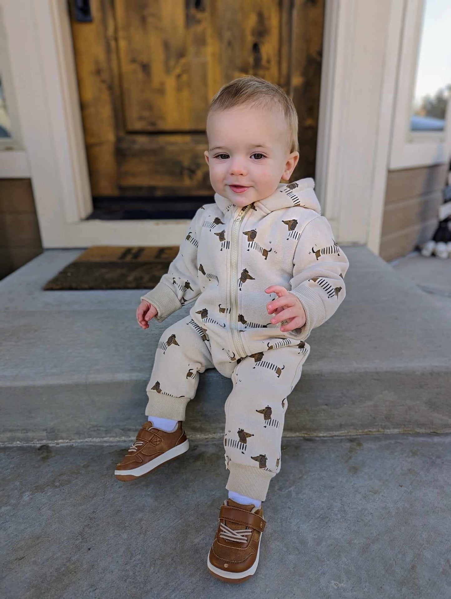 Evvie Bean's - French Puppy Playsuit