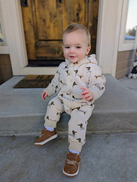 Evvie Bean's - French Puppy Playsuit