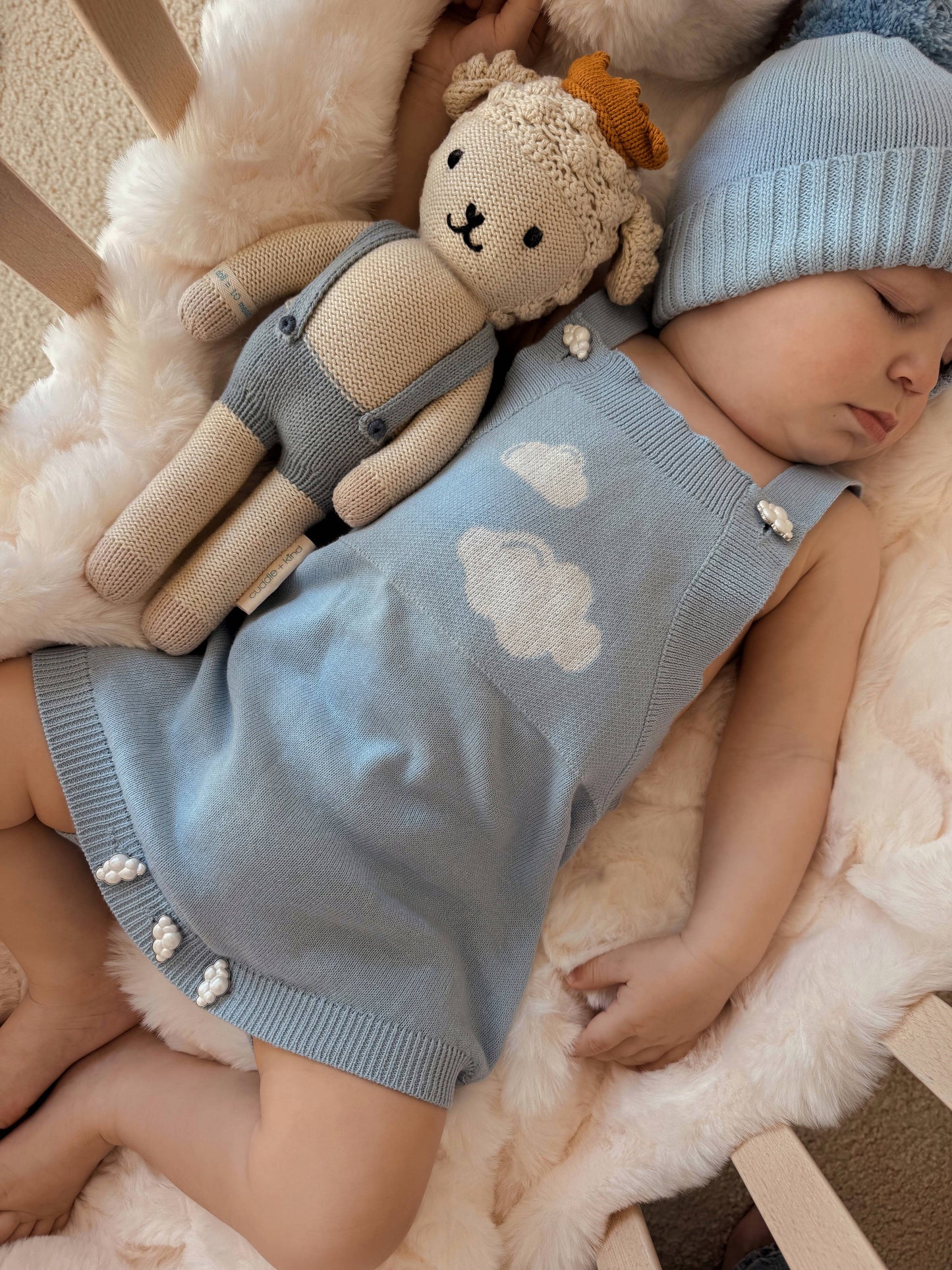 Luna + Luca - Cloud Dreams Romper - Powder Blue