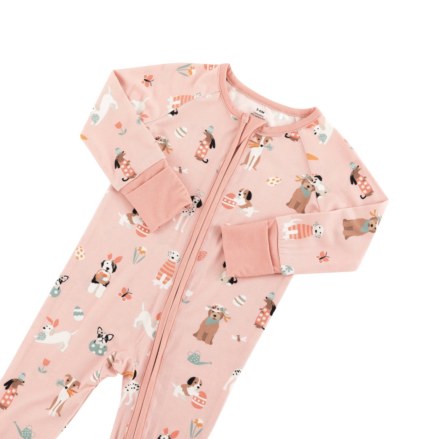 DreamLet - Puppy Egg Hunt (Convertible Zip Footies) - Pink