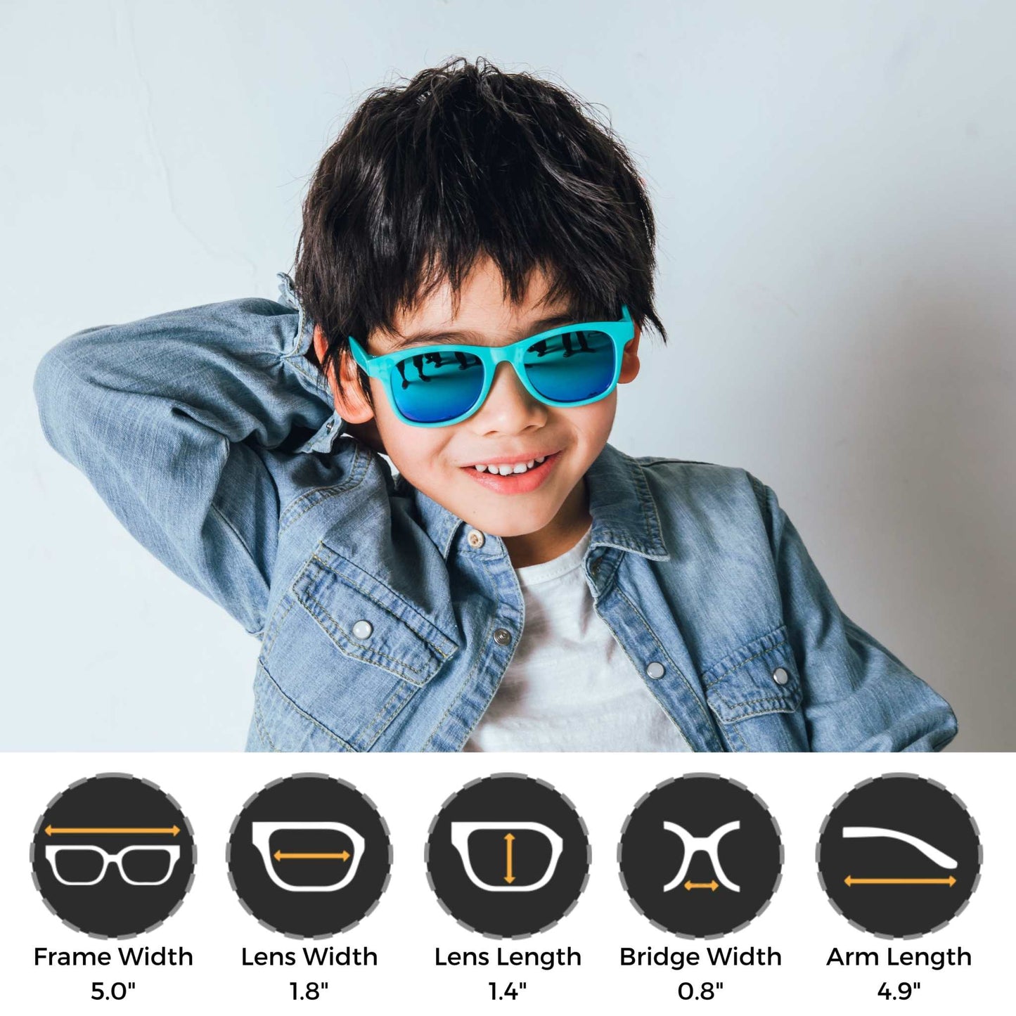 Baby Sunnies - Sky Blue Flexible Polarized Kids Sunglasses 3-8 Years
