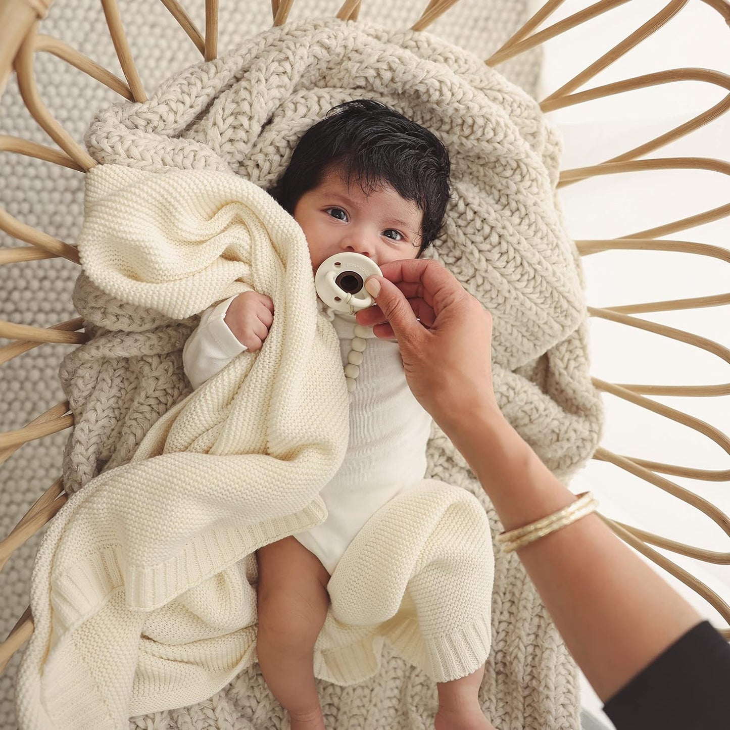 Heritage Knit - 100% Organic Cotton Luxury Knit Baby Swaddle Blanket - online purchase only