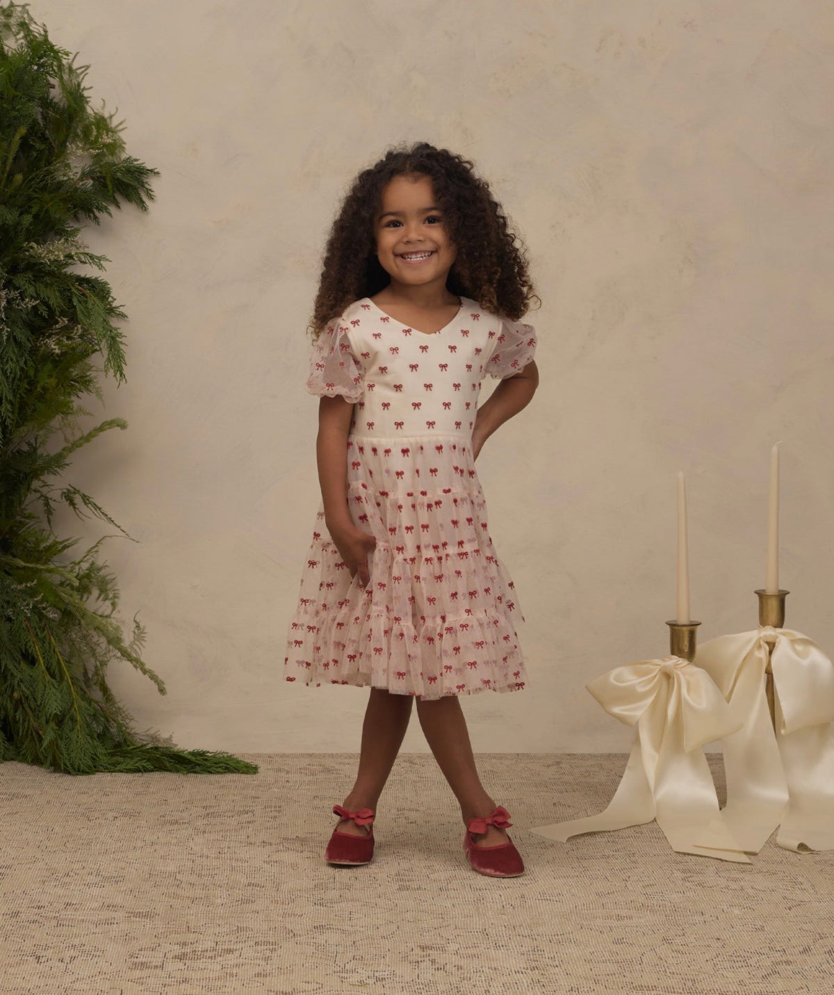 Noralee - Dottie Dress Ruby Bows