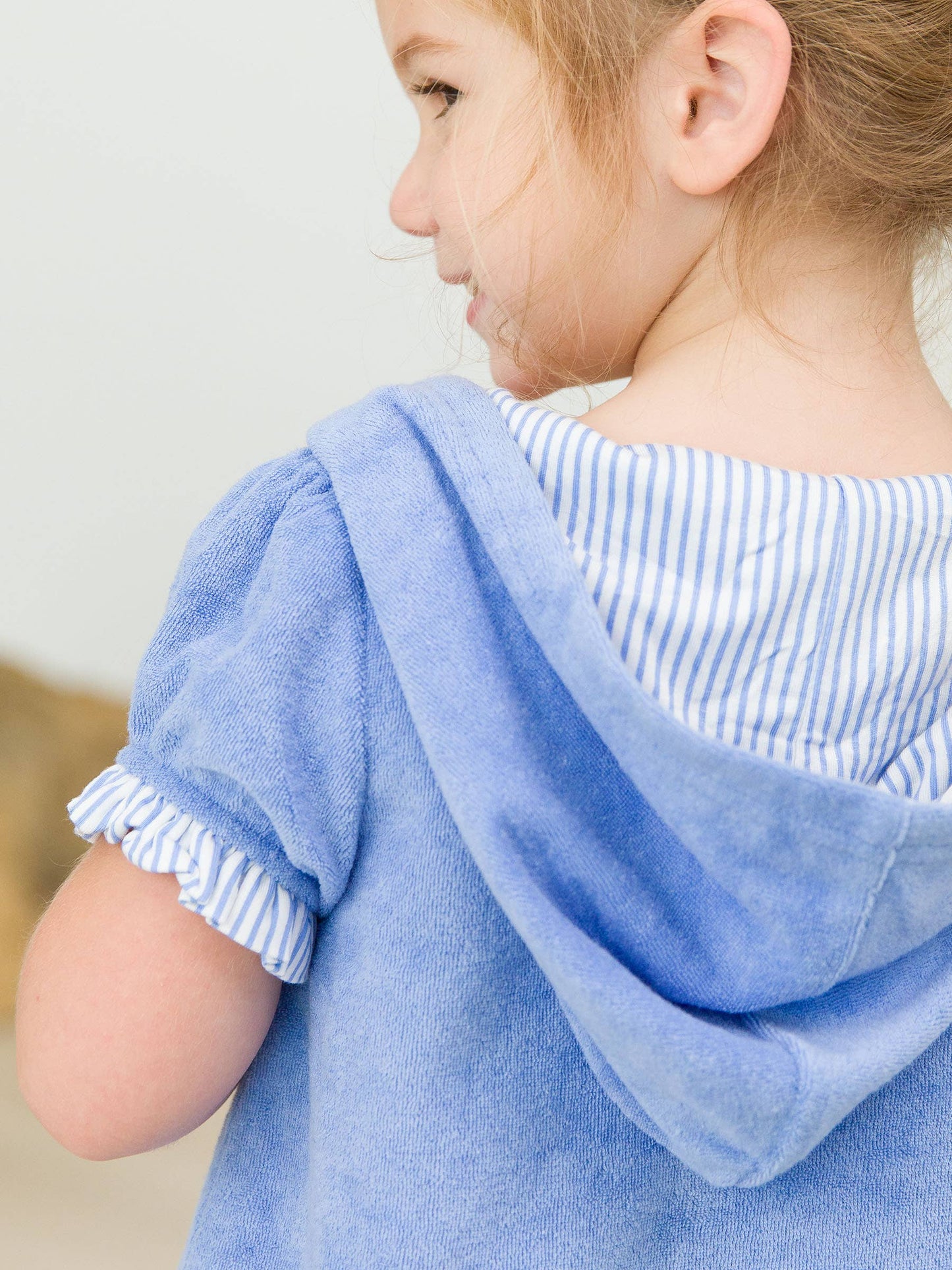 RuffleButts + RuggedButts - Girls Periwinkle Blue Terry Full-Zip Cover Up