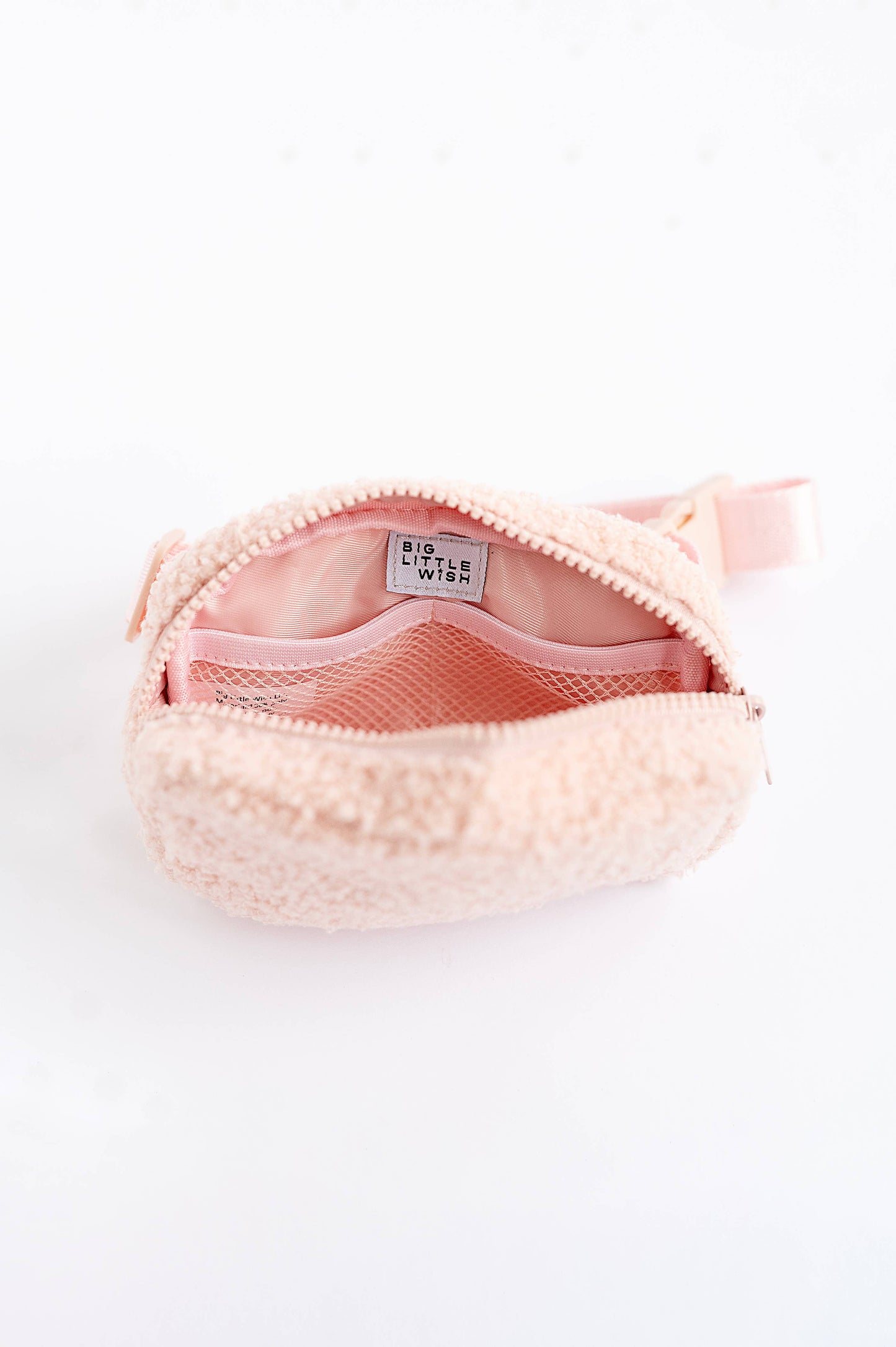 Big Little Wish - The Aspen Bag- Sherpa Light Pink Kids Belt Bag