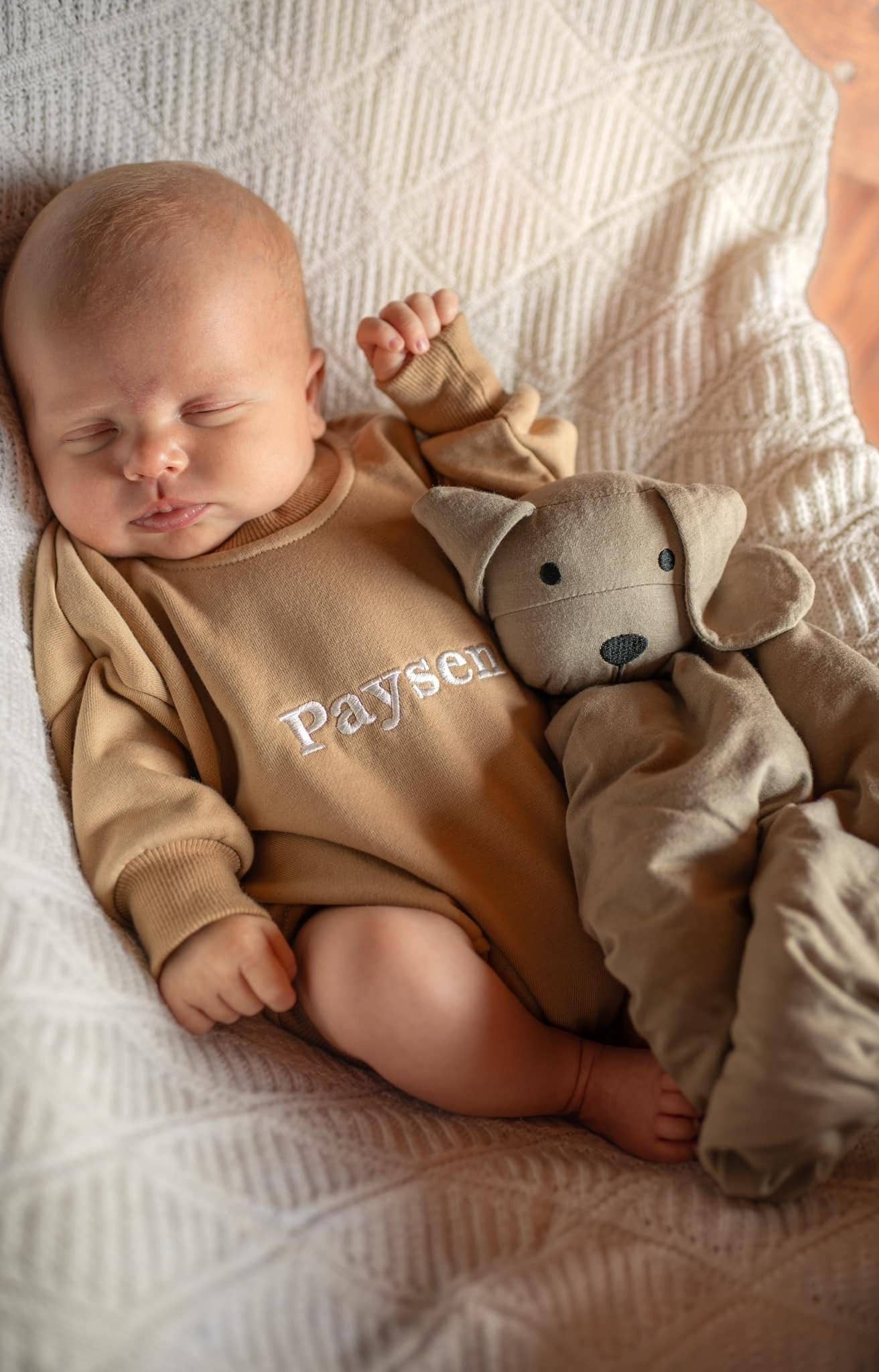 Little Joy Co. - Cozy Bamboo Puppy Lovey Blanket - Baby Security Blanket Dog