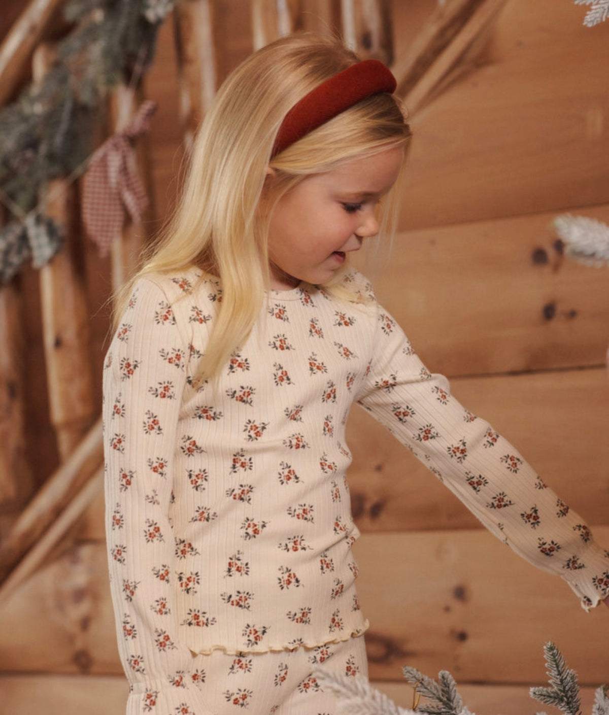 Rylee + Cru - Ribbed Long Sleeve Top - Ruby Bloom