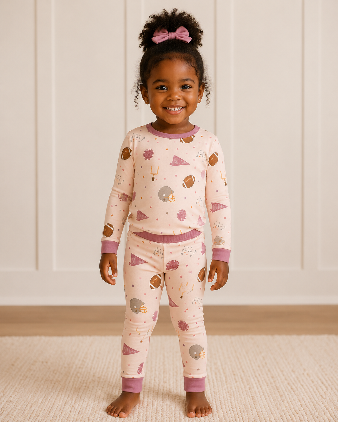 The Honey and Bro Co. - Pink Pep Rally Zinza™ Two-Piece Pajama Set