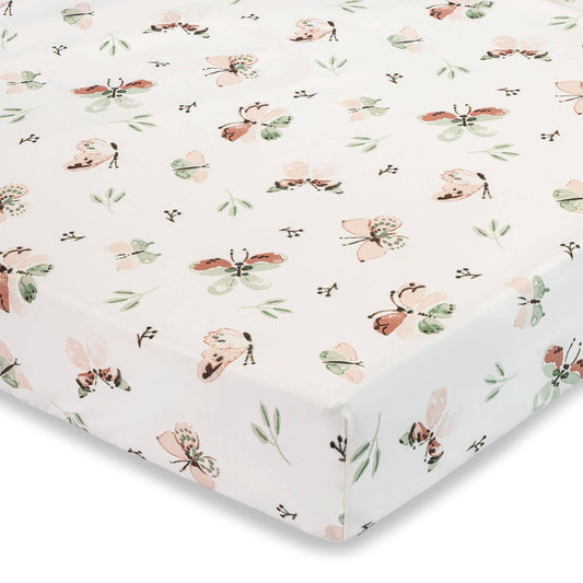 Crane Baby - Parker Fitted Crib Sheet (Butterfly)
