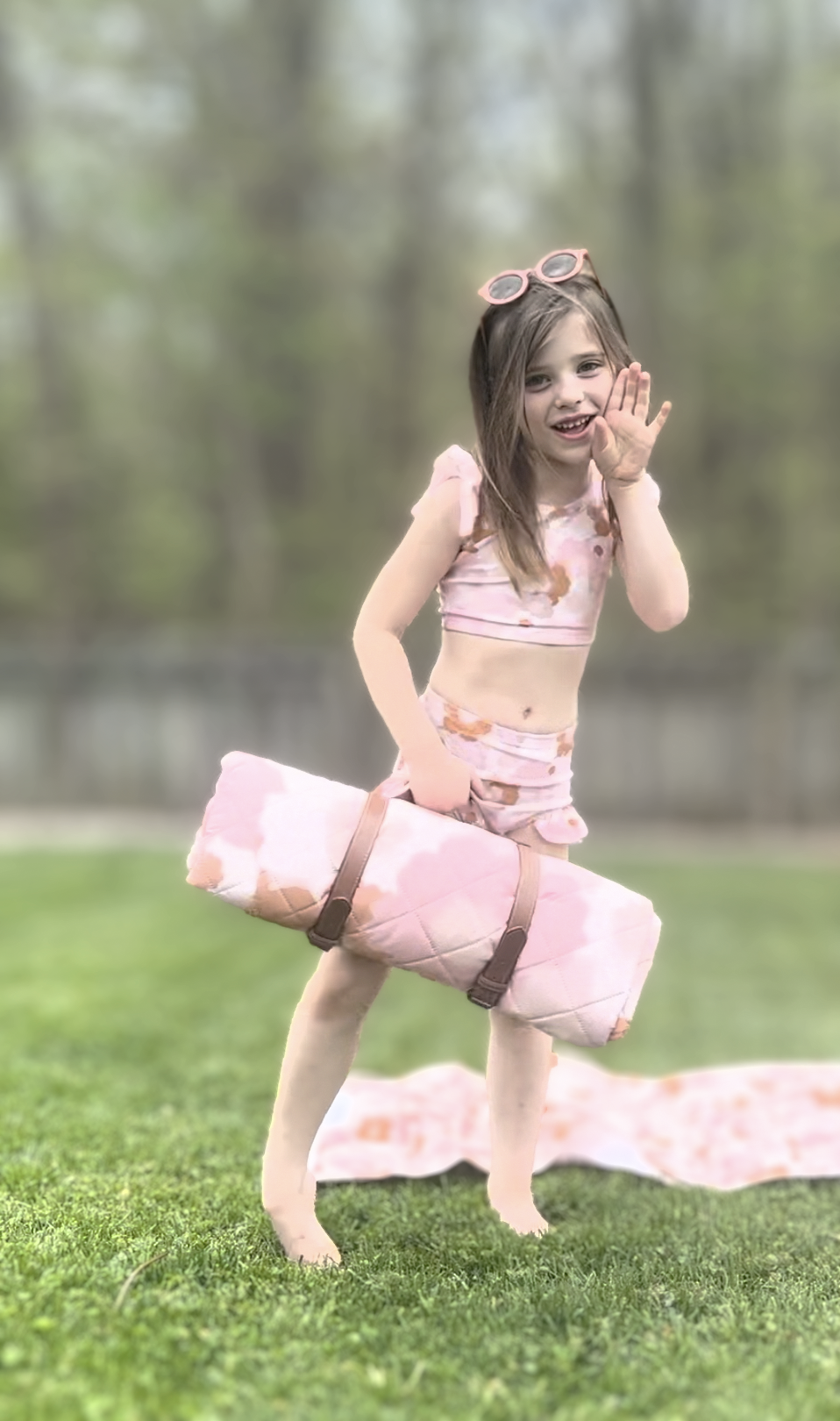 Sweet P Baby Co. - Blush Meadow Quilted Water Resistant Beach Mat
