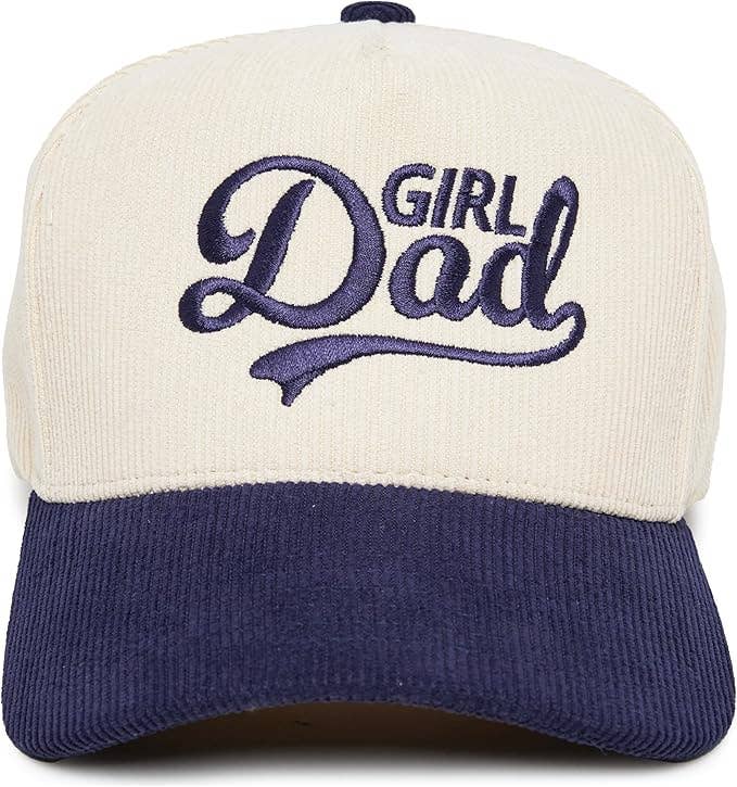 Funky Junque - Two Tone Corduroy Hat - Girl Dad - Navy/Beige