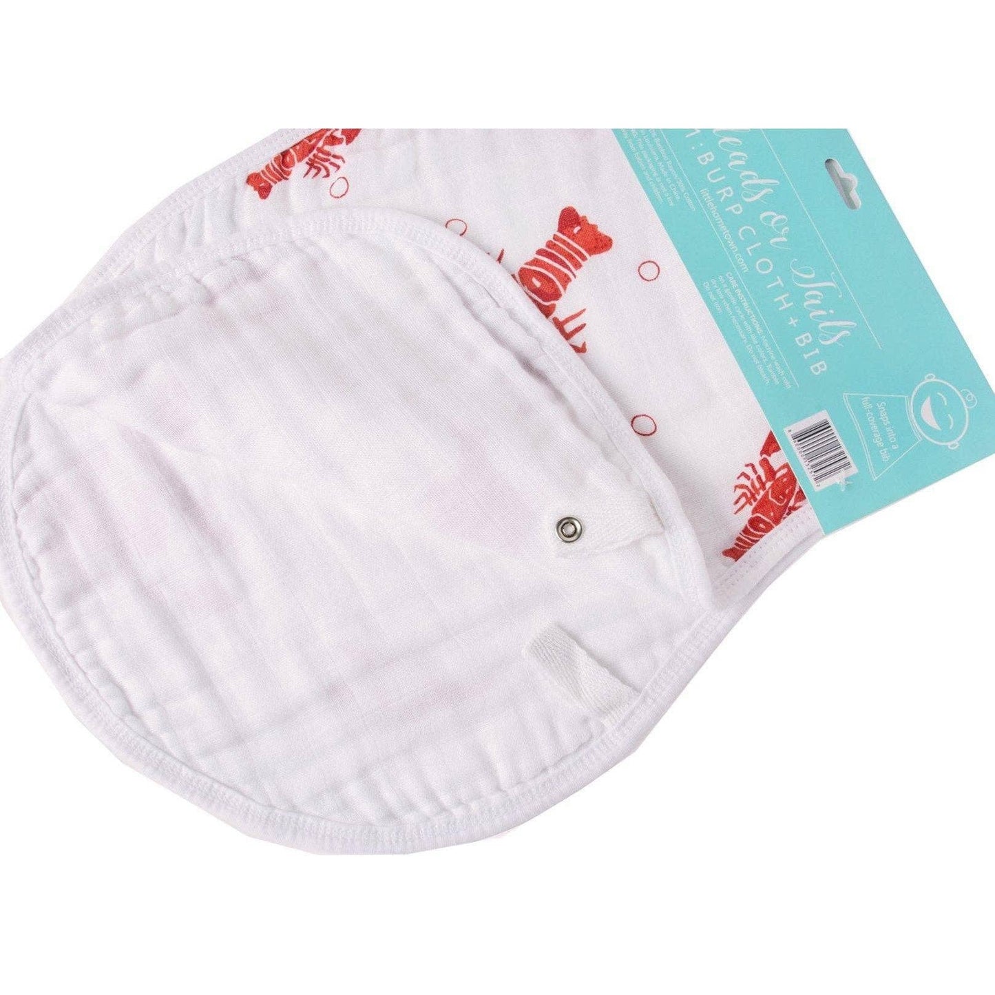 Little Hometown - Baby Burp Cloth & Bib Combo Heads Tails Crawfish Lobster