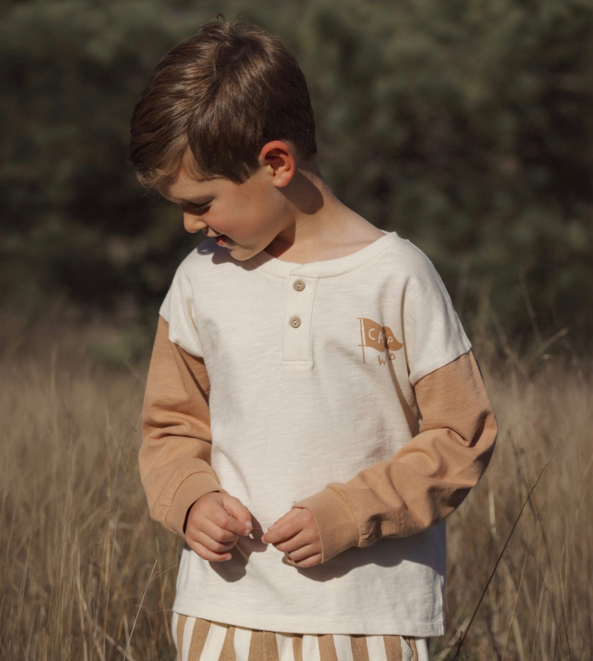Rylee + Cru - Relaxed Long Sleeve Henley - Camp Wild