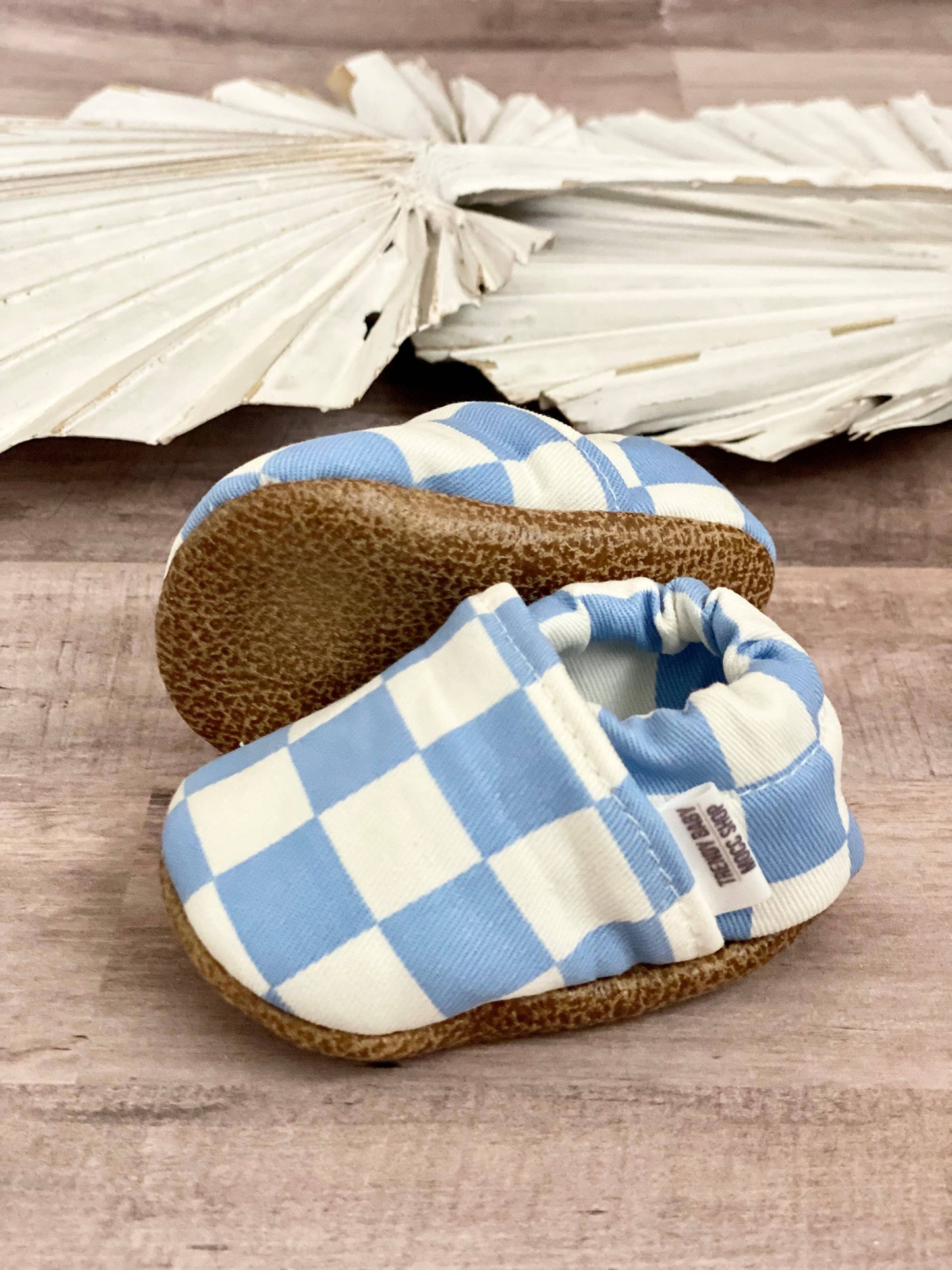 Trendy Baby Mocc Shop - Blue and White Checkered