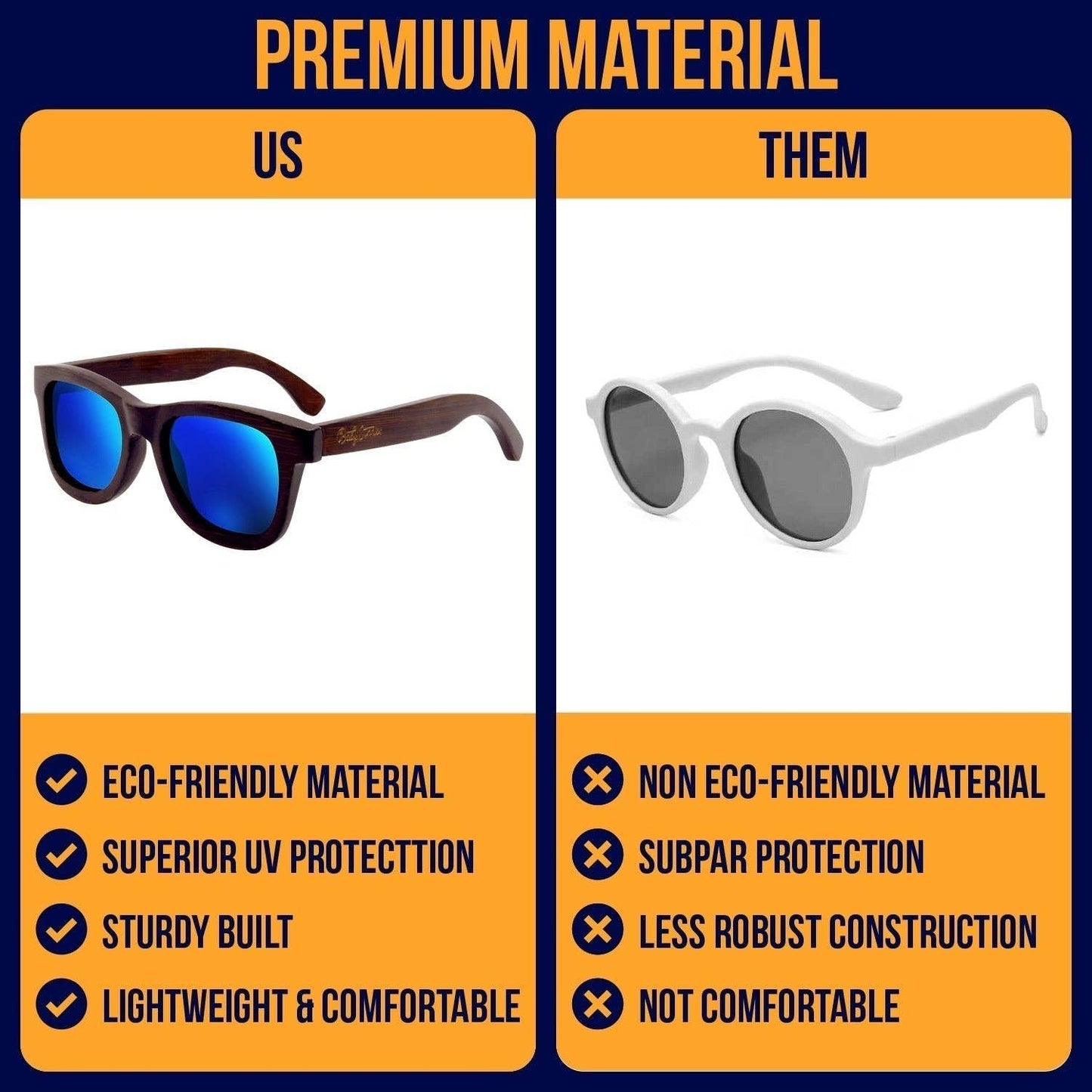 Baby Sunnies - Bamboo Polarized Baby Sunglasses 0-24 months