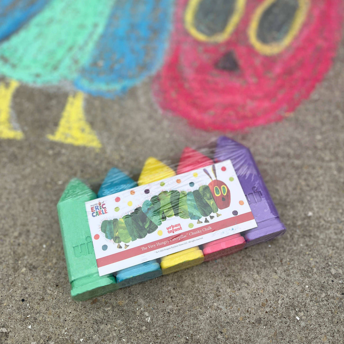 Urban Infant - Kids Chunky Sidewalk Chalk - Non-Toxic - Caterpillar