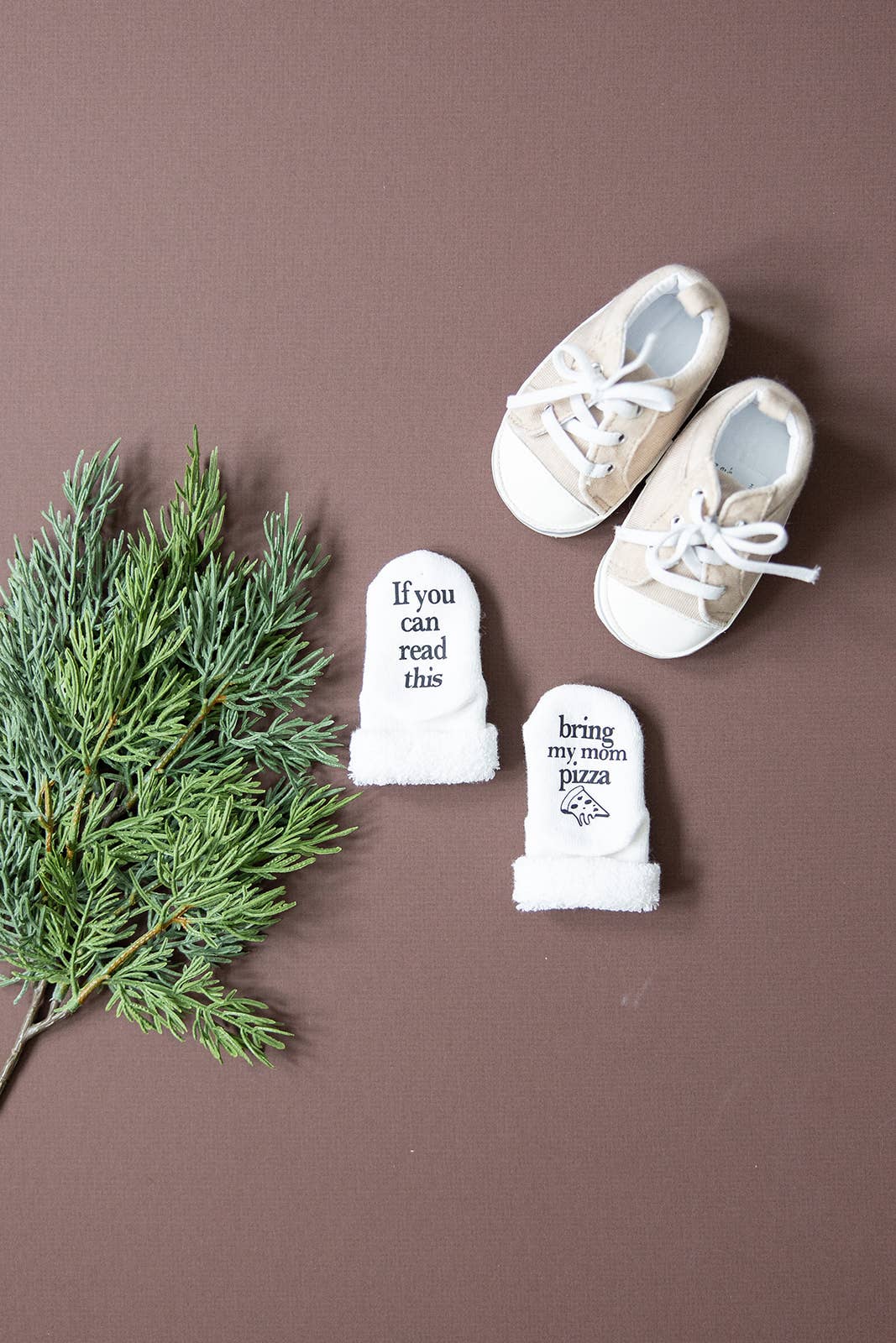Dorothy’s Reason - Bring My Mom Pizza Baby Socks | Gender Neutral Baby Items