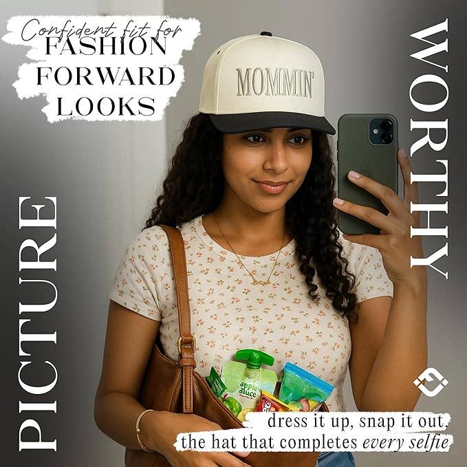 Funky Junque - Two Tone Cap -  Mommin' - Black/Beige