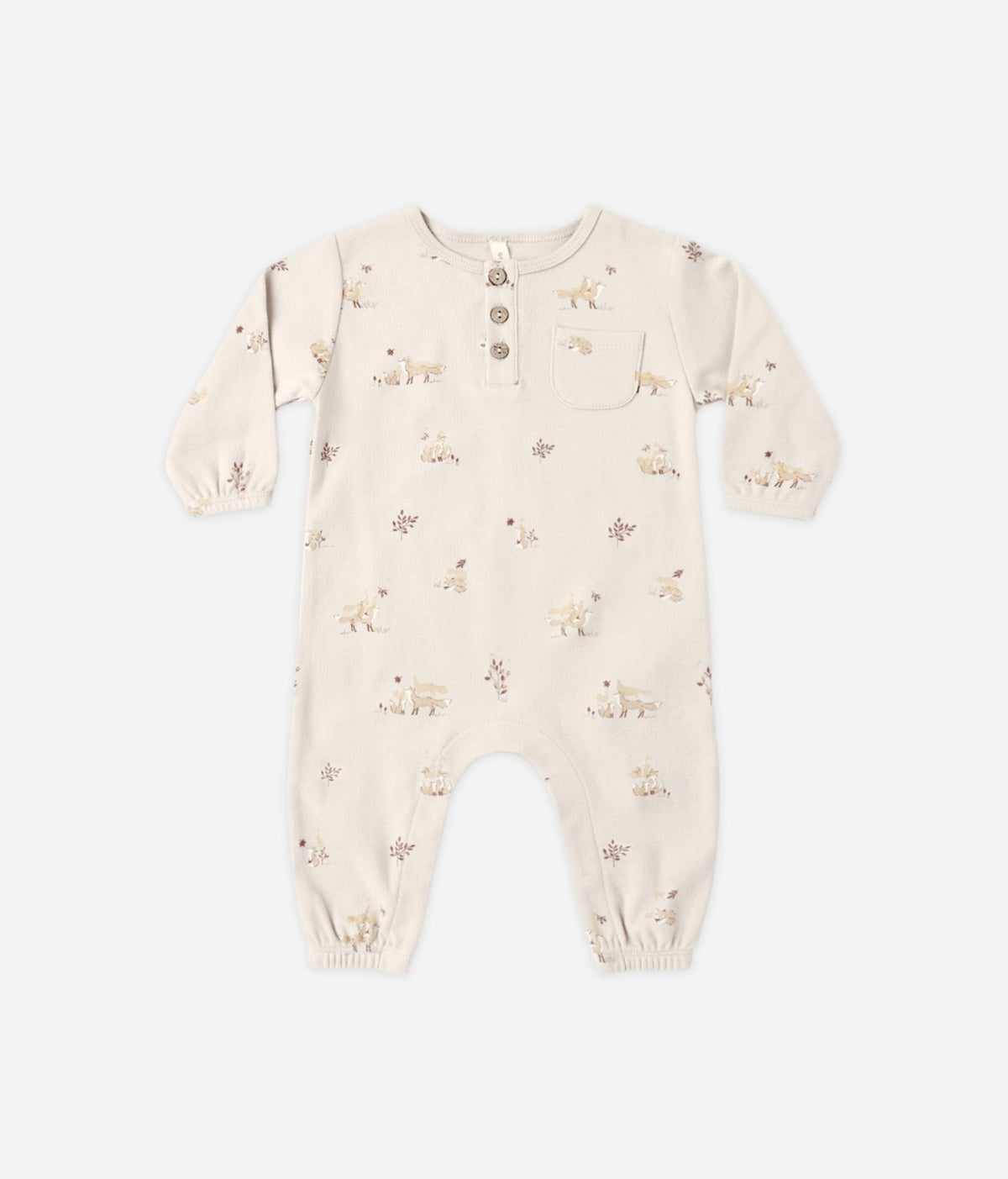 Quincy Mae - Long Sleeve Pocket Jumpsuit - Fox Land