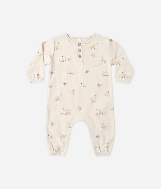 Quincy Mae - Long Sleeve Pocket Jumpsuit - Fox Land