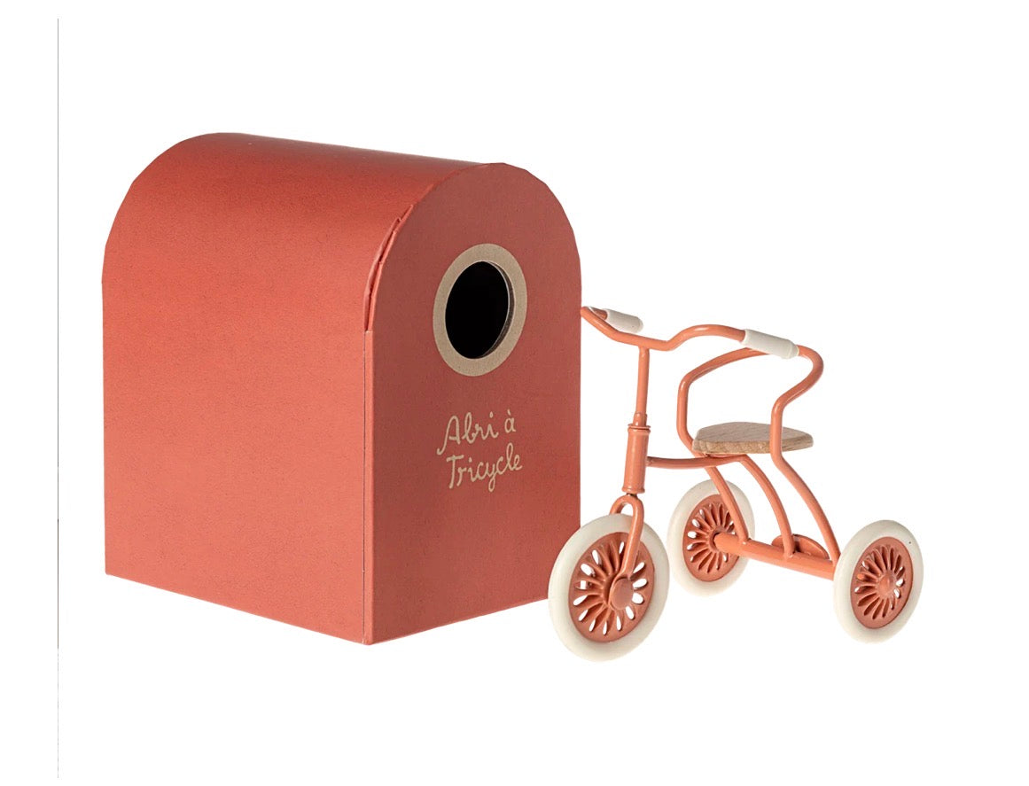 Maileg - Abri à tricycle. Mouse - Coral