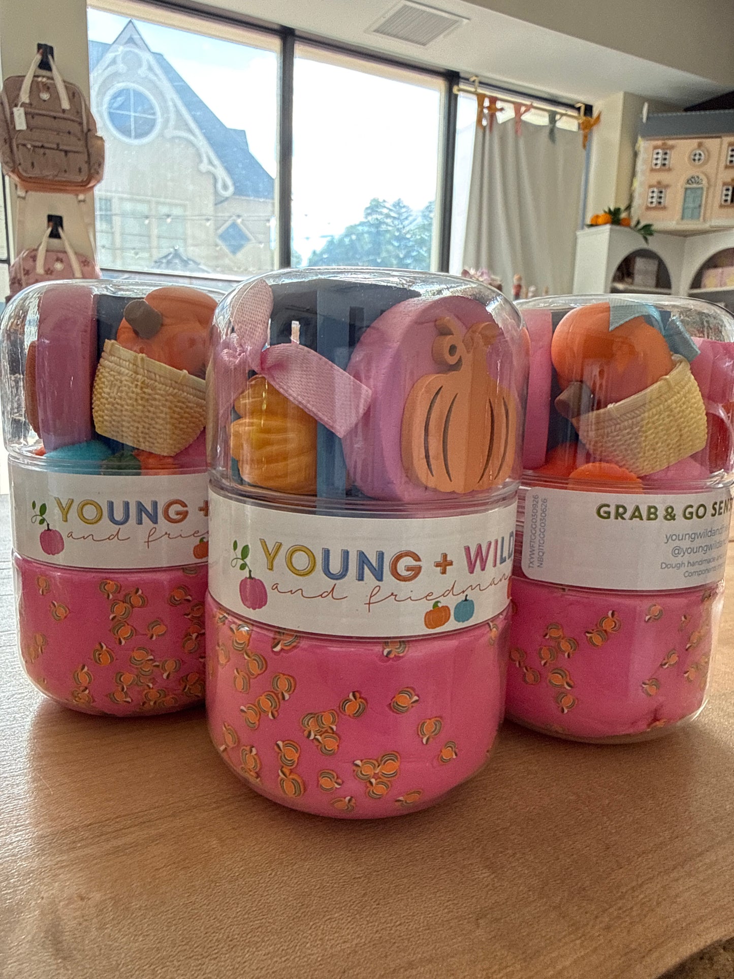Young + Wild & Friedman - Grab & Go Dough Jar - Pastel Pumpkin
