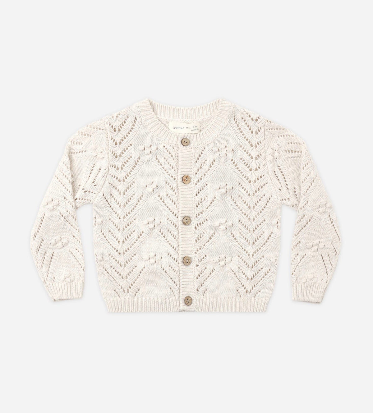 Quincy Mae - Knit Cardigan- Heathered Oatmeal