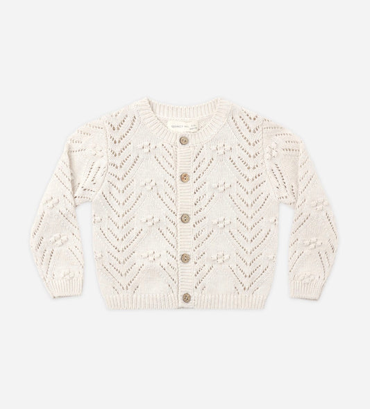 Quincy Mae - Knit Cardigan- Heathered Oatmeal